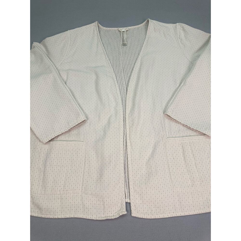 Eileen Fisher Reversible Organic Cotton Cardigan Jacket Stripe/Solid Size 2X - Picture 7 of 12